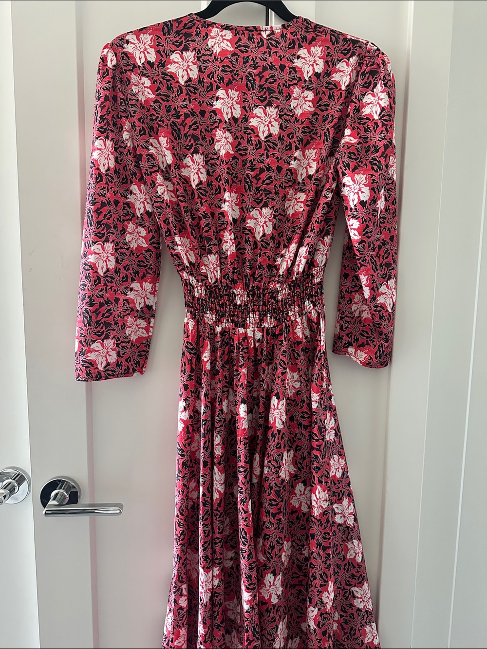 Maje Pink Floral Midi Dress - Picture 7 of 8